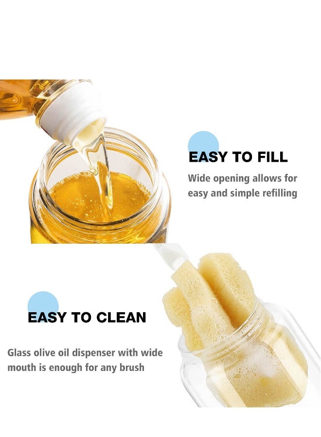 Olive Oil Dispenser Bottle for Kitchen, Auto Flip Glass Oil Bottles for Kitchen,17.6Oz Leakproof Glass Cooking Oil Containers with Automatic Cap, Coffee Syrup Dispenser Sauce Bottles 3 Pack - Image 3