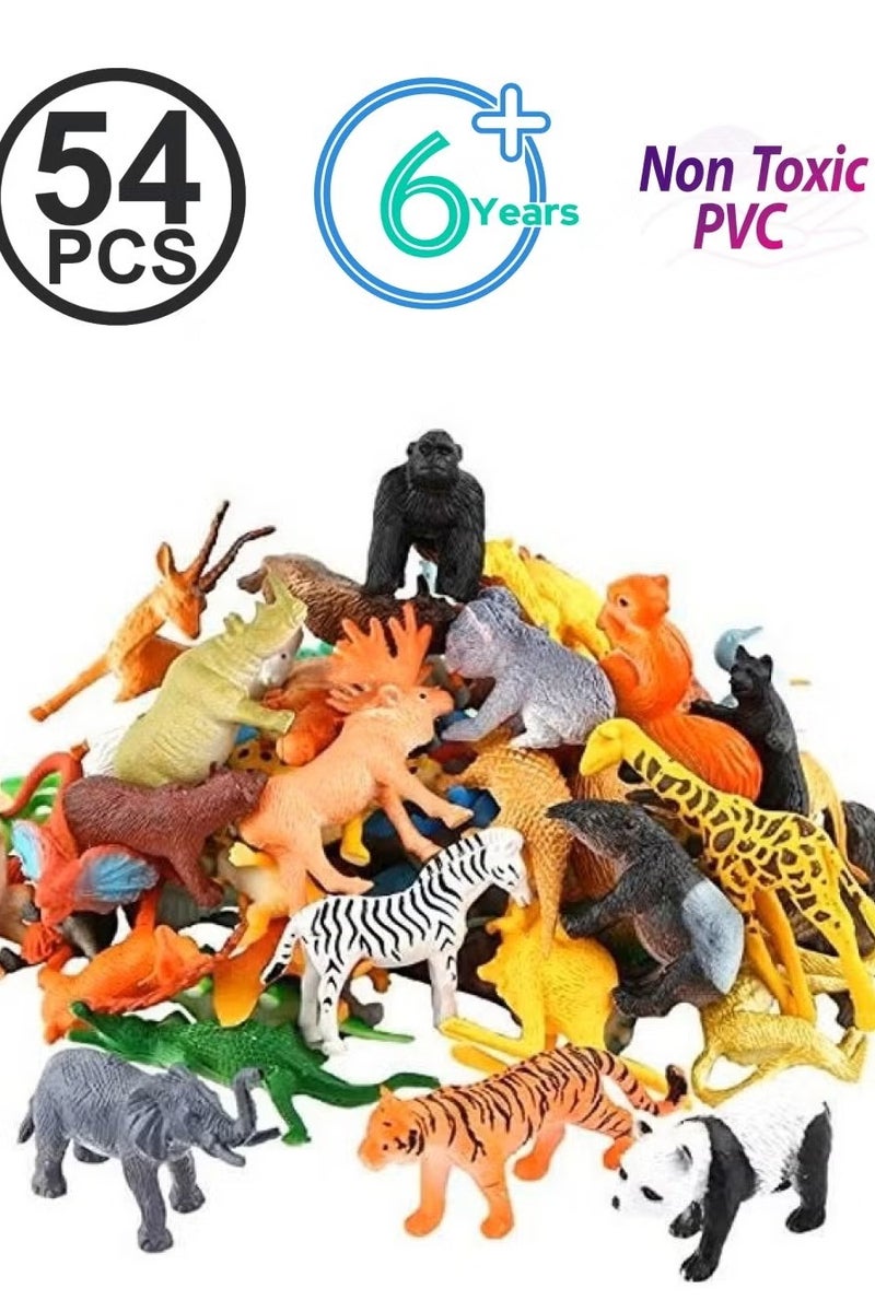 54-Piece Mini Jungle Animals Toys Set 1.9X9.7X4.3inch  - Image 2