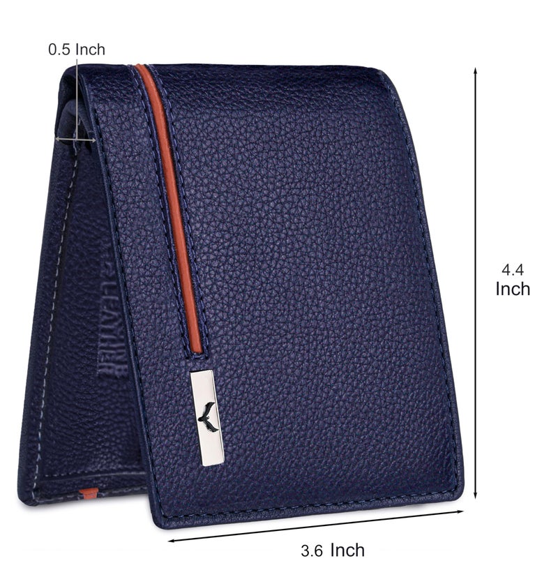 Eagle Crest Paul Blue/Orange Leather Wallet for Men - Image 5