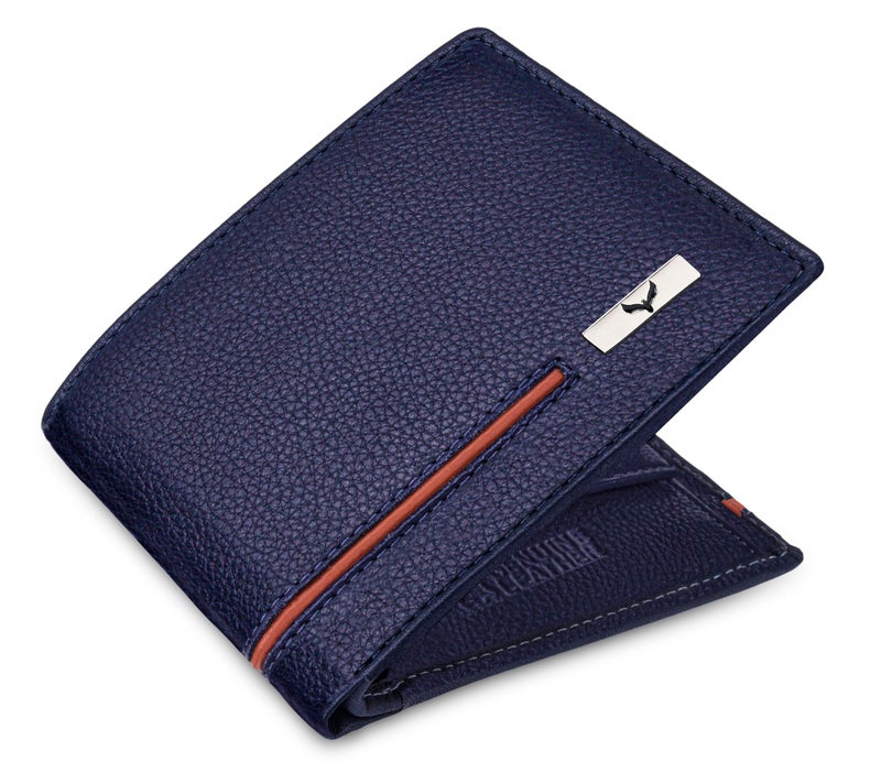 Eagle Crest Paul Blue/Orange Leather Wallet for Men - Image 2