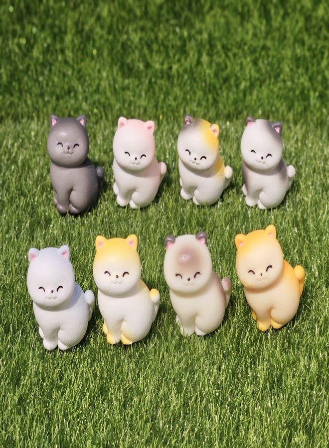 ARUNA DECOR Miniature Cats Set of 8 Resin Figurines for Miniature Garden Decor Dollhouse Accessories Fairy Garden Terrarium Desk Decor Gifting Collectibles - Image 1