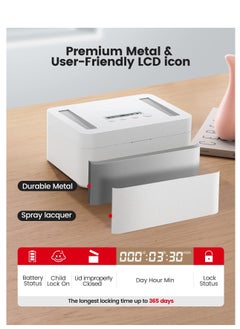 Excefore Metal Timed Lock Box, Time lock Box with Child Lock and LED Display, Self-Control Timer Locker, for Phones, Snacks, Video Games or Other Temptations, Can reduce Stress & Anxiety  - Image 2