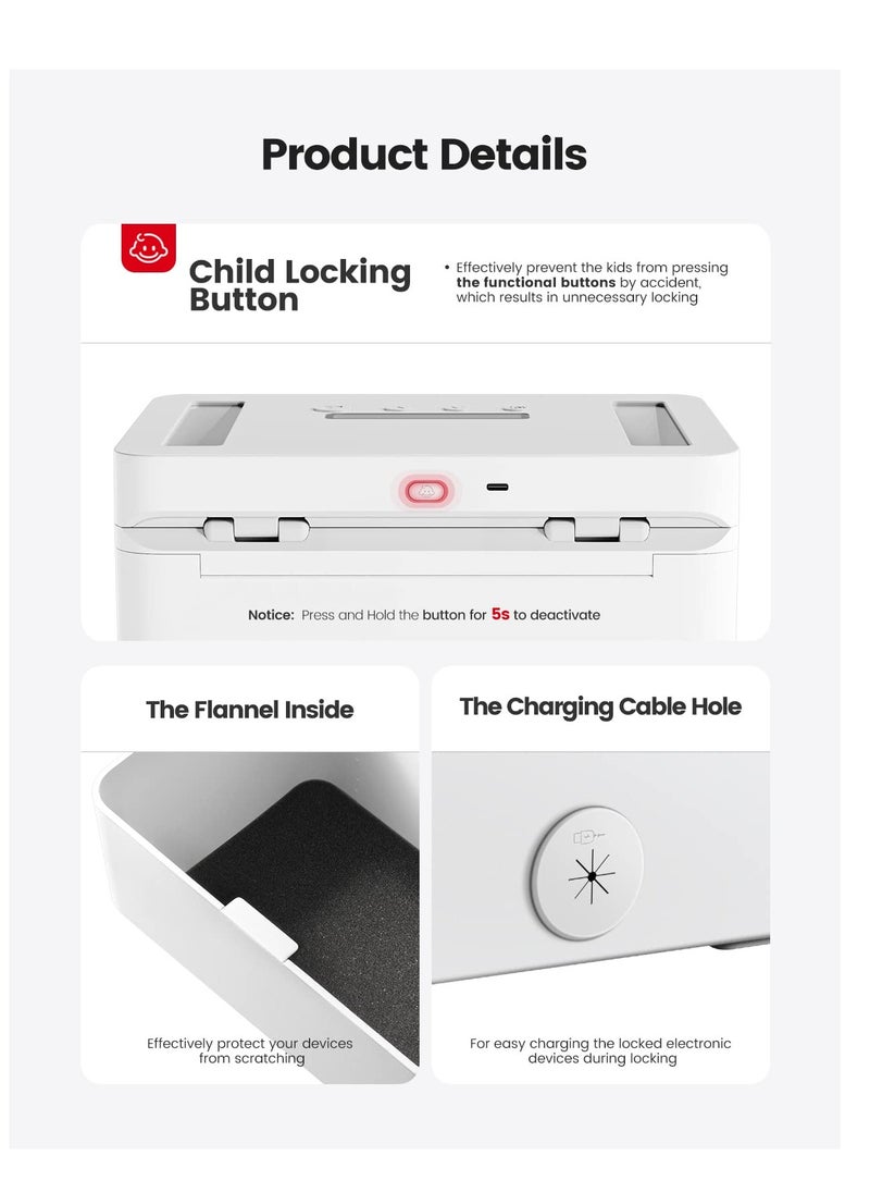 Excefore - Metal Timed Lock Box, Time lock Box with Child Lock and LED Display, Self-Control Timer Locker, for Phones, Snacks, Video Games or Other Temptations, Can reduce Stress & Anxiety - Image 1