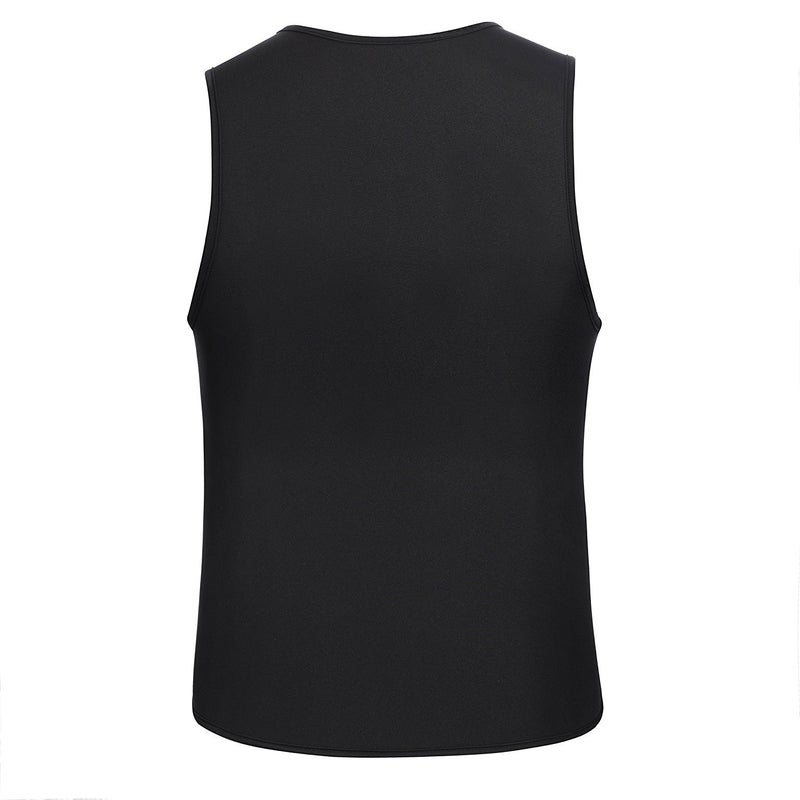 CORATED Men Sauna Vest Sweat Waist Trainer Zipper Hot Neoprene Tank Top Corset Compression Body Shaper Sauna Shirt Workout (Blackzip,2XL) - Image 5