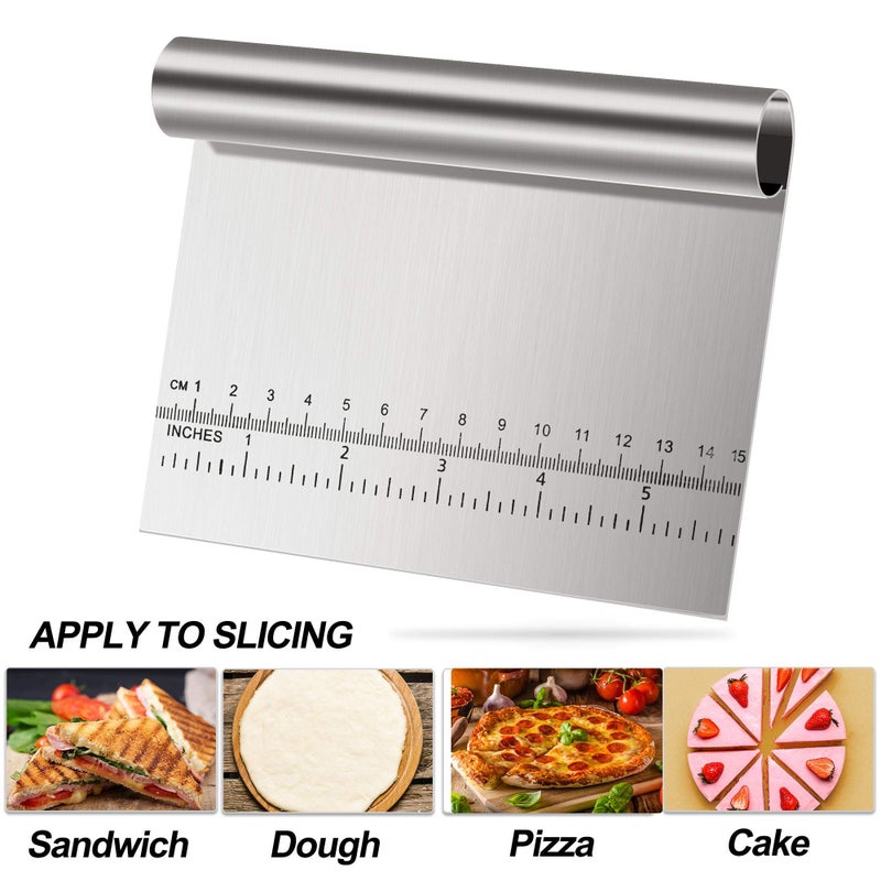 uxcell Pizza Cutter Stainless Steel Slicer Non-Stick Dessert Cutting Tool for Pastry, Cake, Dough, Vegetables, Fruits Dessert - Image 5