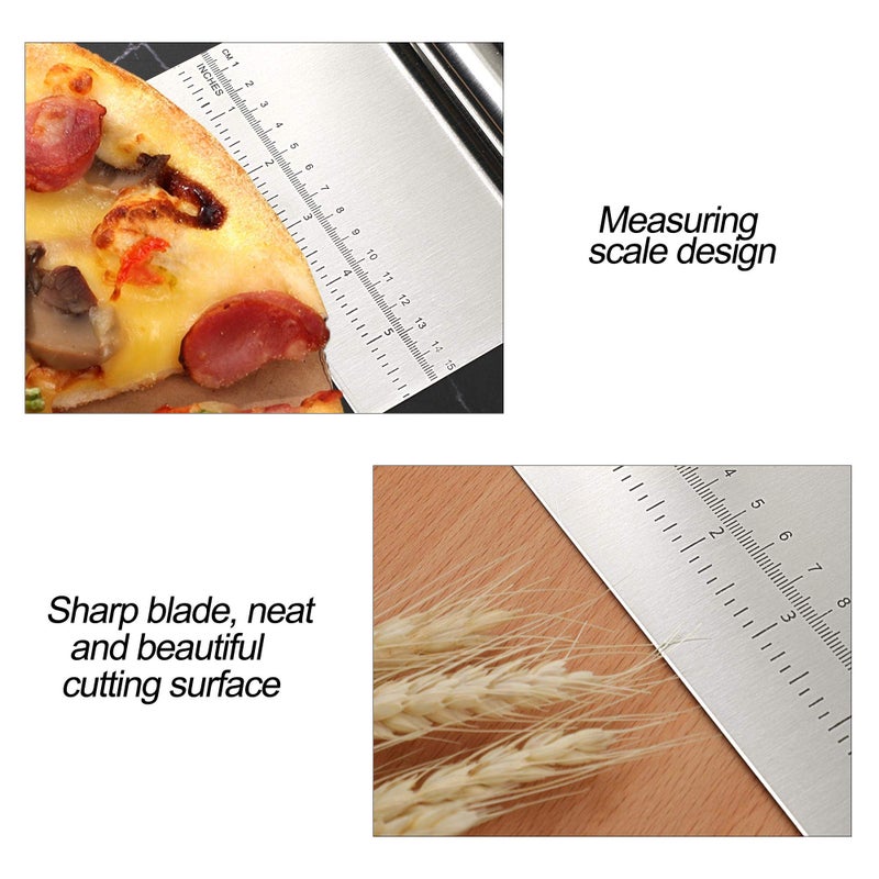 uxcell Pizza Cutter Stainless Steel Slicer Non-Stick Dessert Cutting Tool for Pastry, Cake, Dough, Vegetables, Fruits Dessert - Image 4