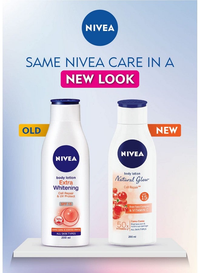 Nivea Body Lotion Natural Glow Cell Repair Spf 15 & 50X Vitamin C 400Ml - Image 2