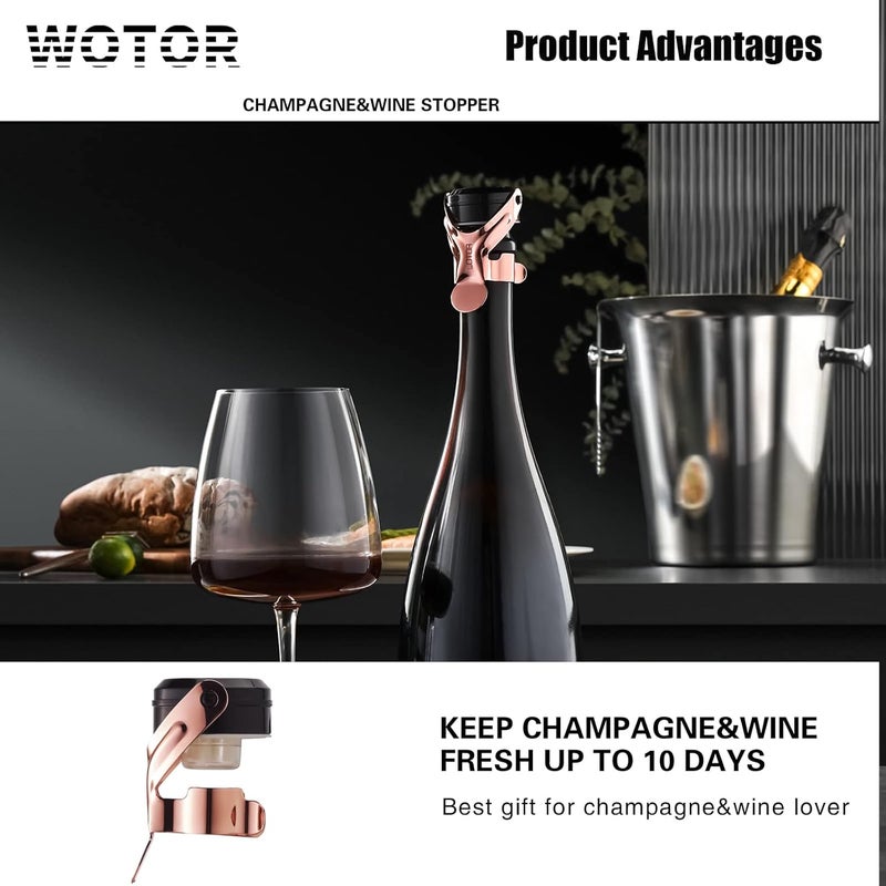 WOTOR 9018 أغطية زجاجات نبيذ (ذهبية وردية) - Image 4