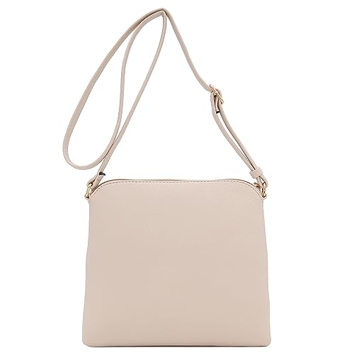 DELUXITY Lightweight Medium Crossbody Bag with Tassel (Nude) - Image 5