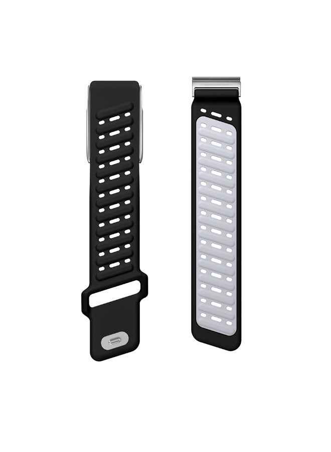 O Ozone (Pack of 2) Silicone Sport Replacement Bands Compatible with WHOOP 5.0, One, Peak, and Life Fitness Tracker – Breathable, Durable & Comfortable | Not for Whoop Gen 4- Black/Grey - Image 3