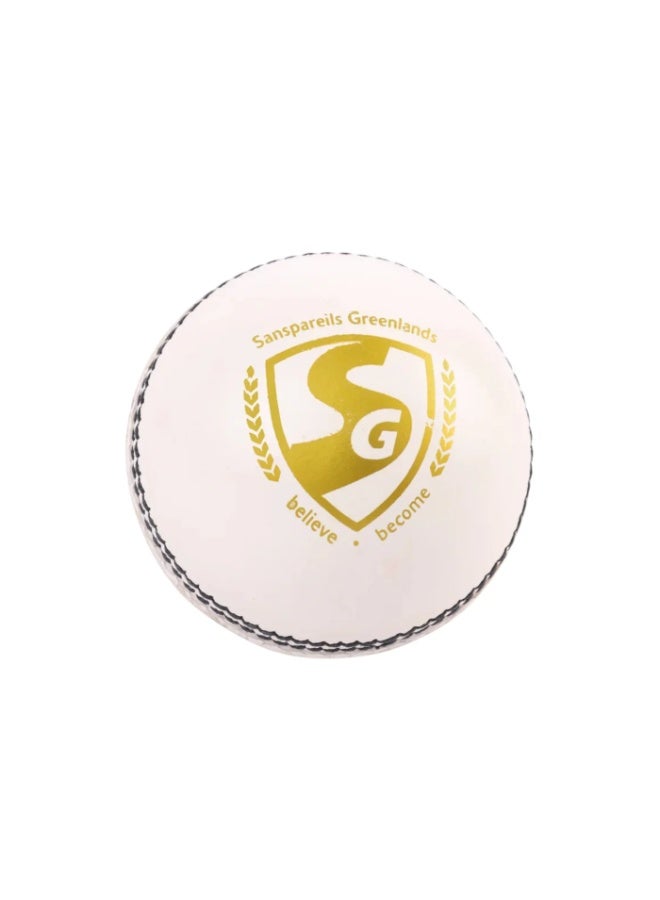 SG Shield 20 White Cricket Leather Ball - Image 2
