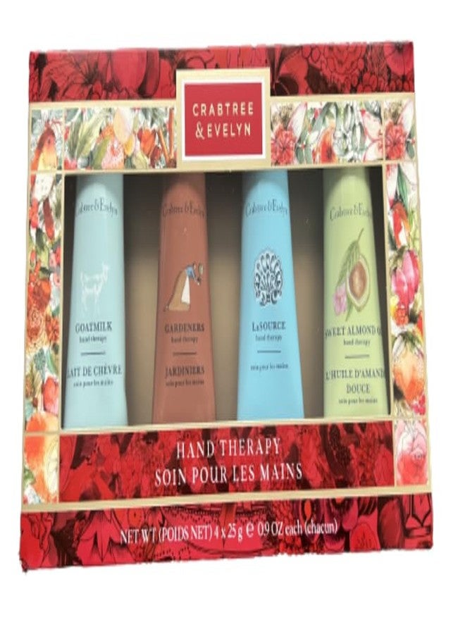 Crabtree & Evelyn Crabtree And Evelyn 4 pc Hand Therapy Set .9 Oz each La Source, Gardners, Goat Milk, Sweet Almond Oil Hand lotion - Image 1