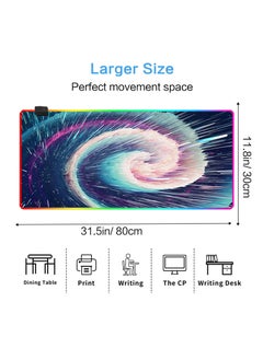 Flash Hawk RGB Gaming Mouse Pad 800*300mm Size,14 LED Modes Extended Large Table Desk Mat Mousepad for PC Computer MacBook Keyboard Mat Anti-Slip  - Image 2