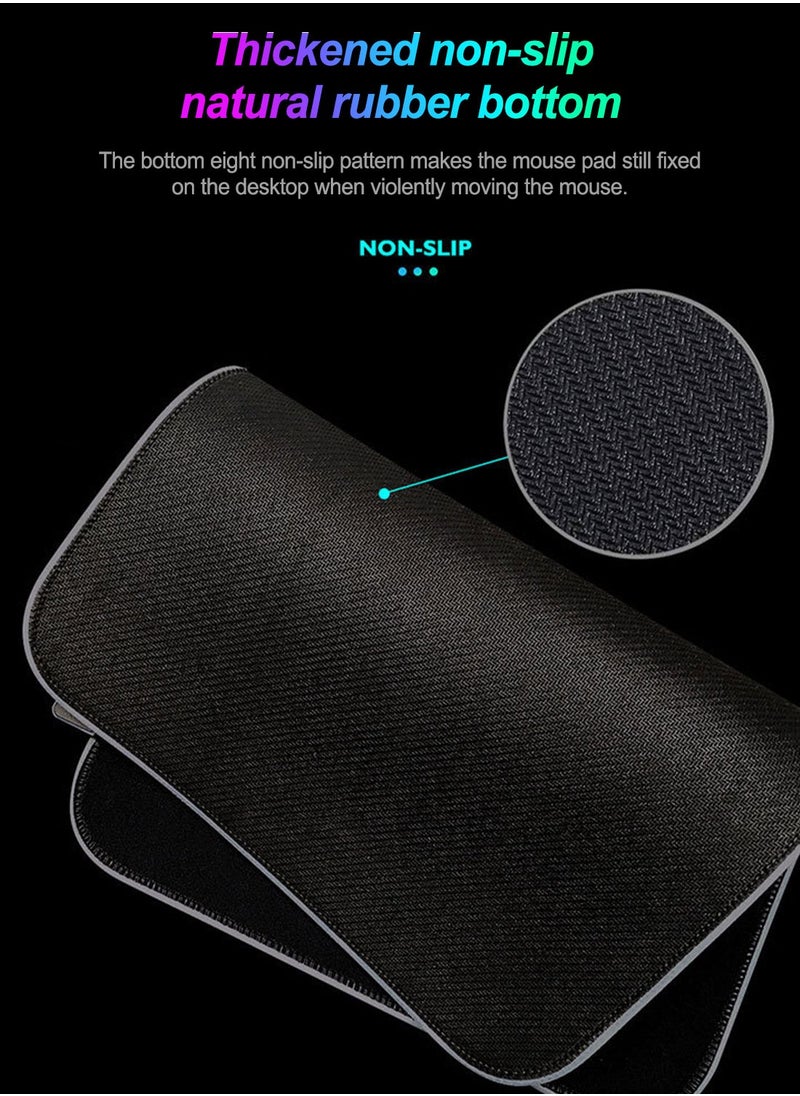 Flash Hawk - RGB Gaming Mouse Pad 800*300mm Size,14 LED Modes Extended Large Table Desk Mat Mousepad for PC Computer MacBook Keyboard Mat Anti-Slip - Image 1
