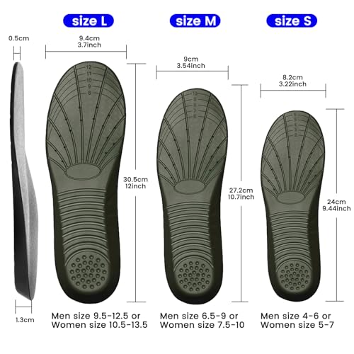 Amitataha Shoe Insoles, Memory Foam Insoles, Providing Excellent Shock Absorption and Cushioning for Feet Relief, Comfortable Insoles for Men and Women for Everyday Use, L,（US M: 8-12/W: 10-15） - Image 2
