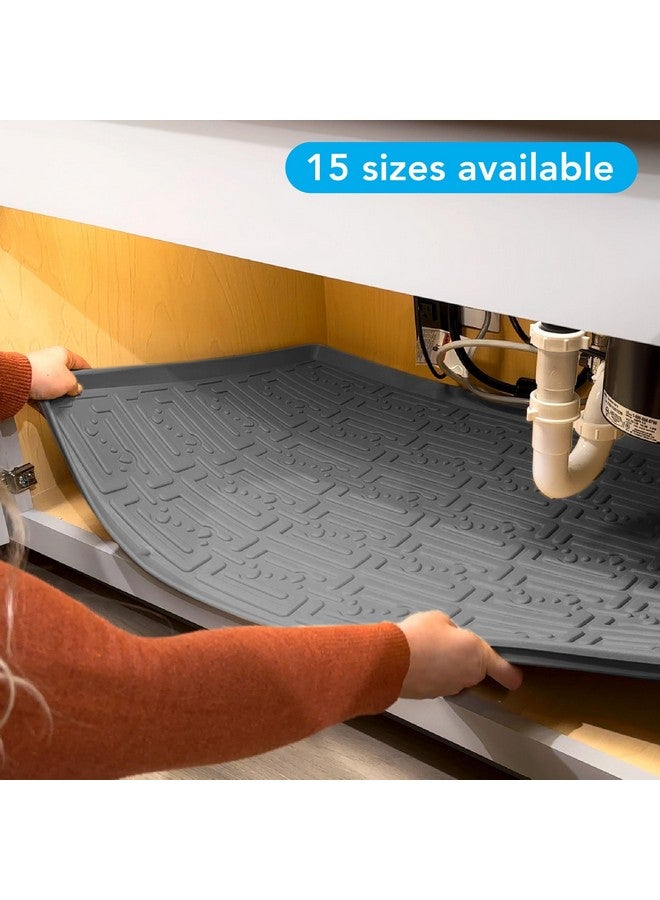 Xtreme Mats Waterproof Under Sink Mat (Gray 34" 1/4 x 19 1/4) Shelf Liner Cabinet Liner for Home Bathroom Vanity Cabinets Plumbing Leak Water Damage Prevention Flexible Under Bathroom Sink Driptray - Image 3