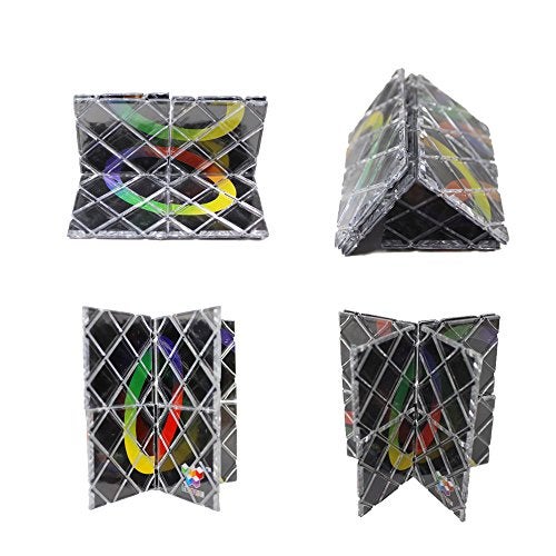 GoodPlay MoZhi LingAo 8 Panels 3 Rings Magic Folding Puzzle Cube Twisty Black - Image 2