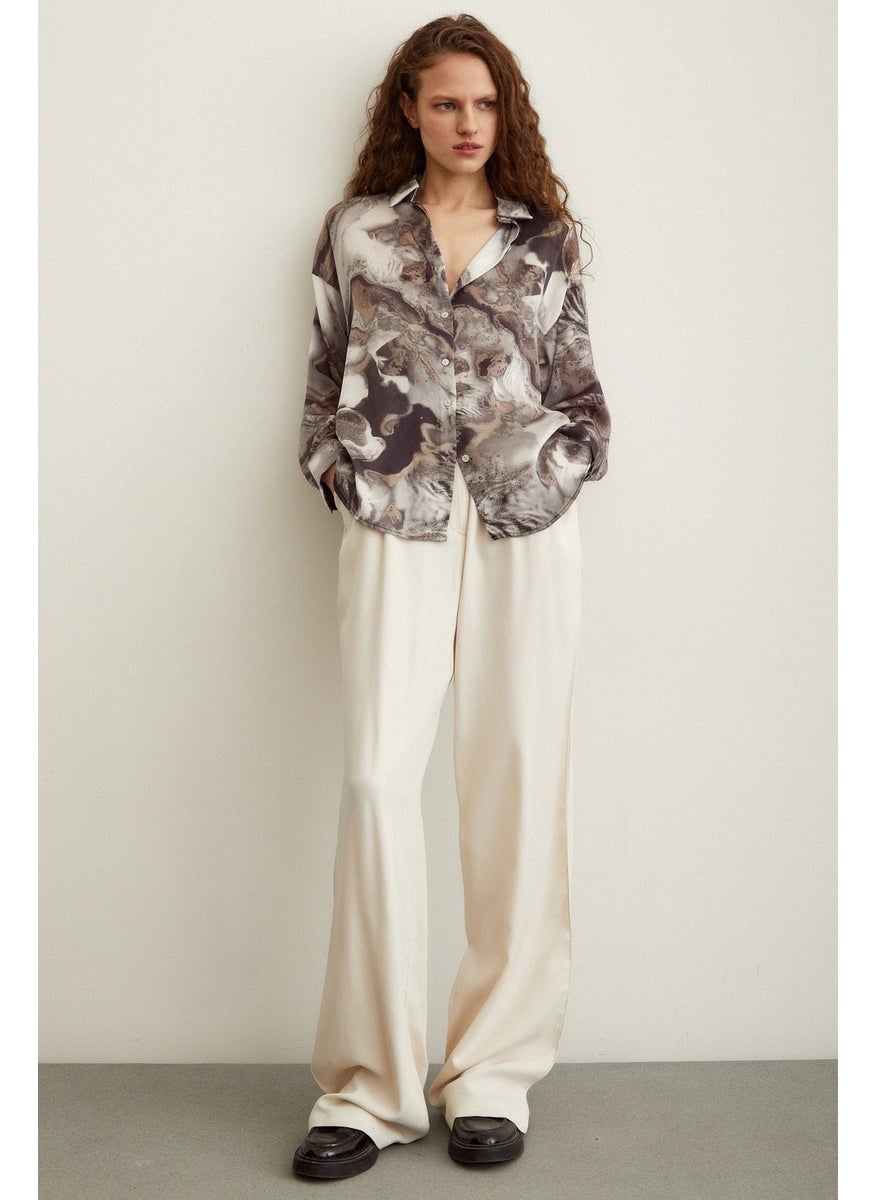 Never More Batik Pattern Shirt Gray  - Image 4