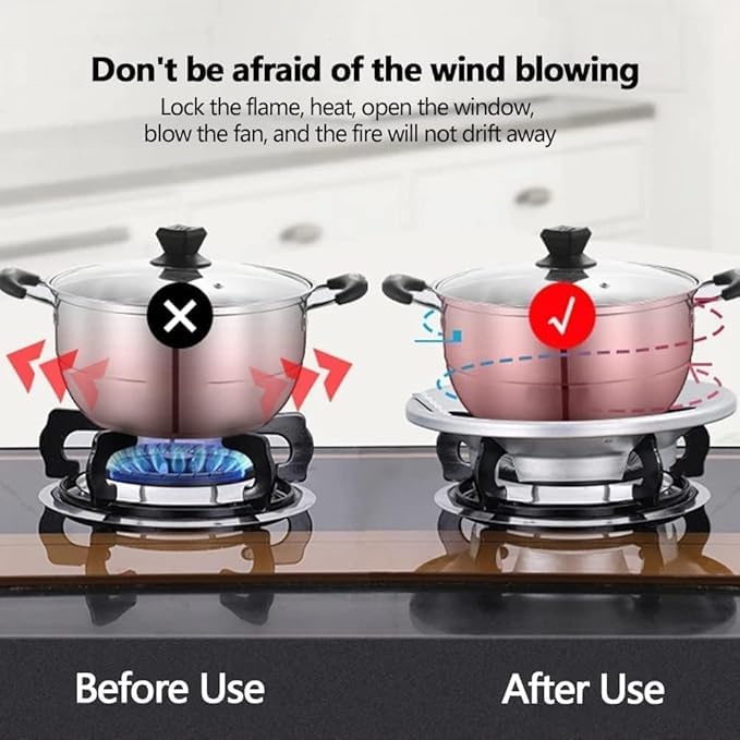 PILLTOX PILLTOX Silver Gas Saver Burner Stand Gas Saver Jali Windproof Gas Saver Stand Gas Saving Ring GasSaver Round Burner Stand Suitable For All Gas Stove Pack of 2  - Image 3