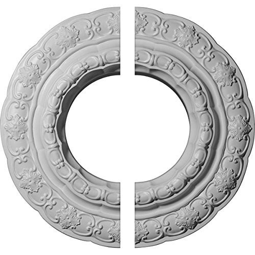 Ekena Millwork CM15LI2 15 3/8"OD x 7"ID x 1"P Lisbon Ceiling Medallion, Fits Canopies up to 7", 2 Piece - Image 2