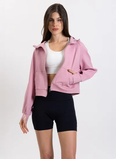 SHAPES CROPPED HOODIE JACKET