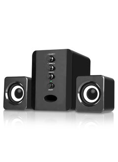Halamine USB Computer Speakers with Bass Boost ，5W Stereo Sound for PC/Laptop Gaming - Black Noise Canceling Mic， Plug & Play  - Image 3