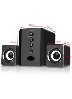 Halamine USB Computer Speakers with Bass Boost ，5W Stereo Sound for PC/Laptop Gaming - Black Noise Canceling Mic， Plug & Play  - Image 2