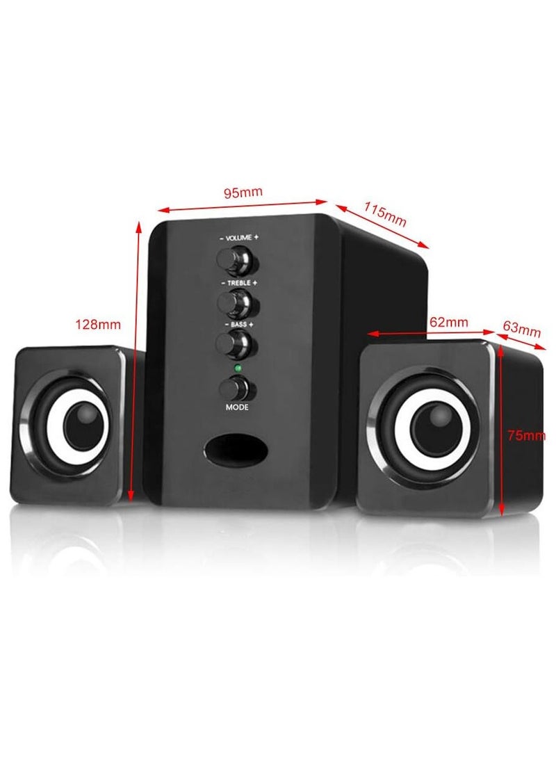 Halamine USB Computer Speakers with Bass Boost ，5W Stereo Sound for PC/Laptop Gaming - Black Noise Canceling Mic， Plug & Play  - Image 2