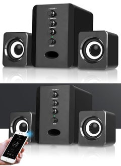Halamine USB Computer Speakers with Bass Boost ，5W Stereo Sound for PC/Laptop Gaming - Black Noise Canceling Mic， Plug & Play  - Image 1