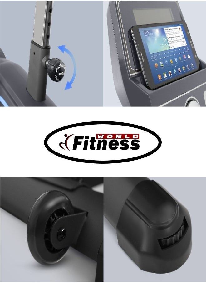 Fitness World - Home Exercise Bike with Comfortable Seat Cushion and LCD Heart Rate Monitor BC-99520 - Image 1