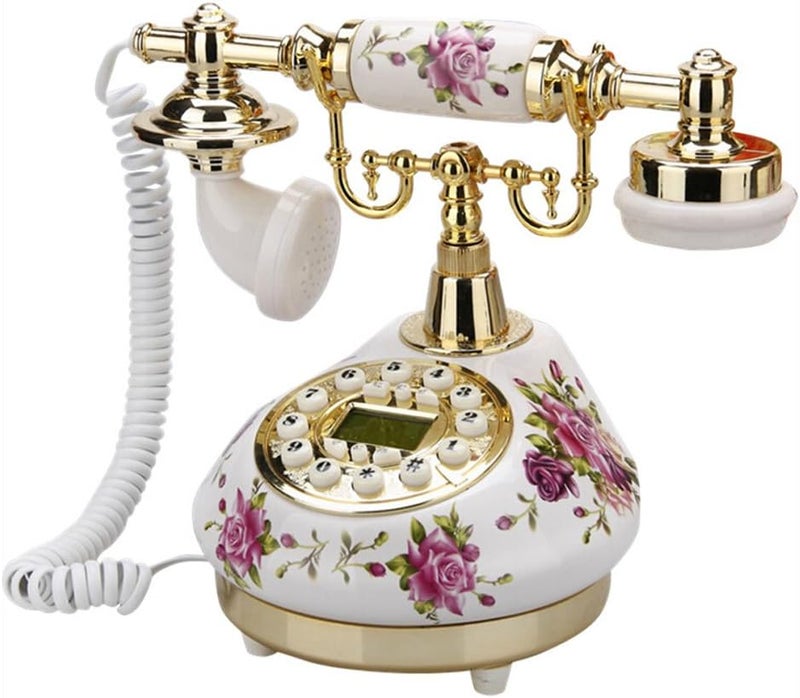 TelPal Retro Vintage Antique Telephone Old Fashioned with Push Button dial for Home Decor - Image 1