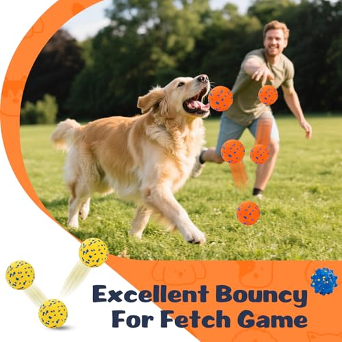 HIPPIH Dog Balls Interactive Tennis Balls for Dogs, Dog Toys for Aggressive Chewers, Tough Puppy Chew Toys for Teething, 3" Fetch Ball Water Toy for Small/Medium Breed, High Bouncy & Floating, 3 Pack - Image 4