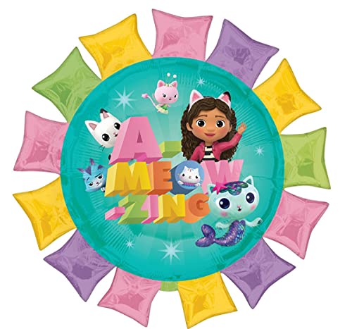 Anagram Gabbys 3rd Birthday Party Supplies Cats and Dollhouse Balloon Bouquet Decorations - Image 5