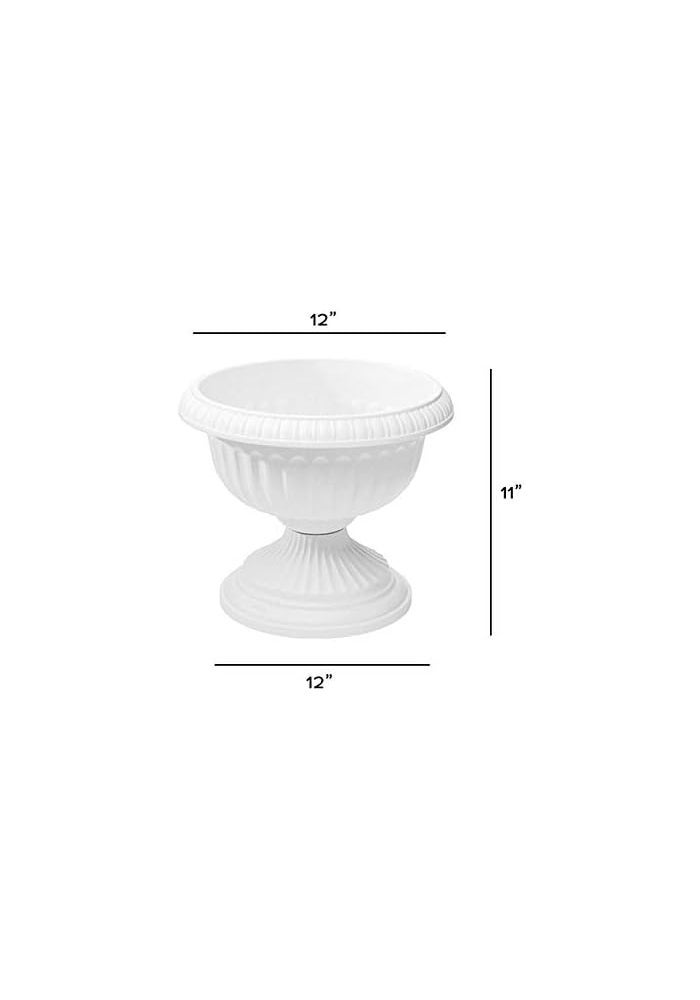 Novelty Grecian Urn Planter, White, 12-Inch - Elegant Plastic Planter for Home and Garden - Image 4