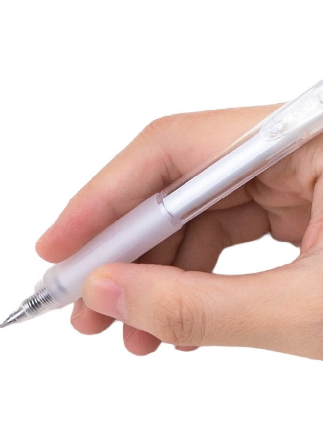 Deli Retractable Gel Pen, Minimalist Style Signature Pen, Student And Office Pen Simple And Cool Style, 0.5Mm Bullet Tip, 12 Pens/Box - Image 1