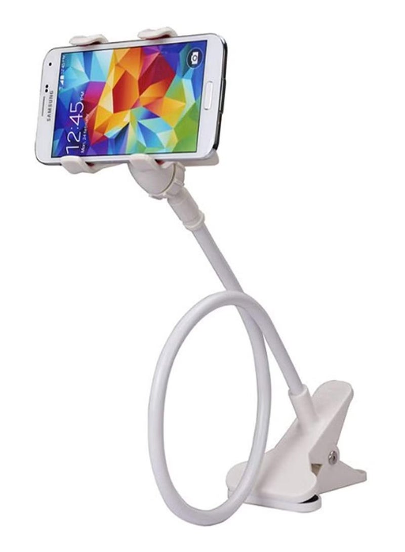 Car Desktop Bed Lazy Bracket Stand Mount Mobile Holder White - Image 1