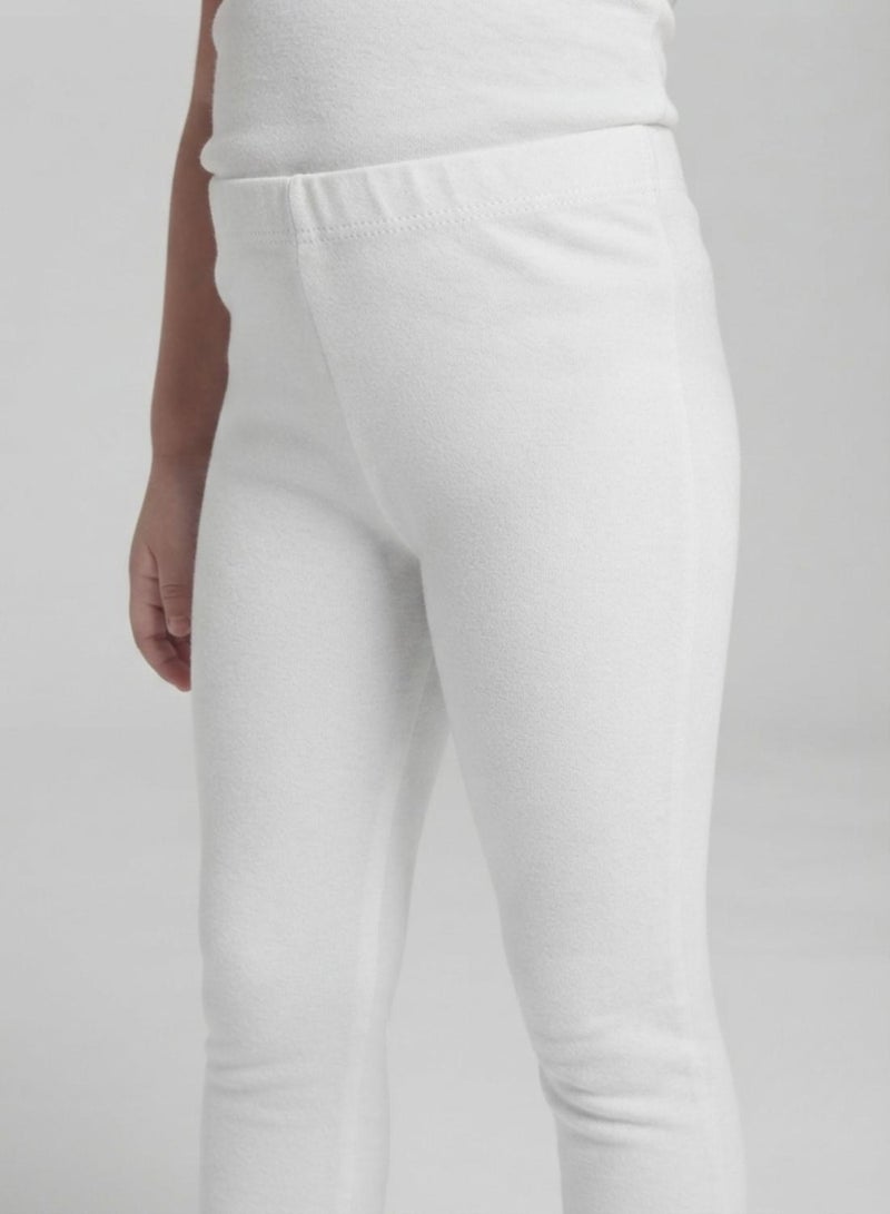 babyqlo Girls White Full-Length School Uniform Leggings - Image 5