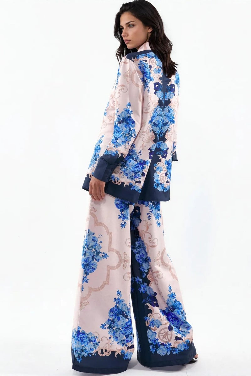 Jennyfer Floral Shirt And Wide-Leg Pants Set - Image 2