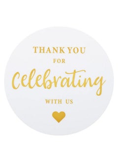 g2plus Thank You For Celebrating With Us Stickers60Pcs 2 Inch Round Thank You Sticker Labels For Invitation Envelopes For Wedding Birthday Baby Shower Party Favor (Gold)  - Image 1