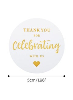 g2plus Thank You For Celebrating With Us Stickers60Pcs 2 Inch Round Thank You Sticker Labels For Invitation Envelopes For Wedding Birthday Baby Shower Party Favor (Gold)  - Image 3