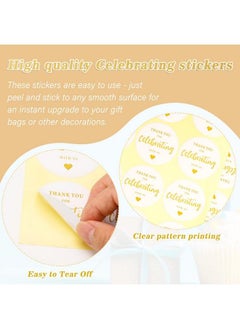 g2plus Thank You For Celebrating With Us Stickers60Pcs 2 Inch Round Thank You Sticker Labels For Invitation Envelopes For Wedding Birthday Baby Shower Party Favor (Gold)  - Image 5
