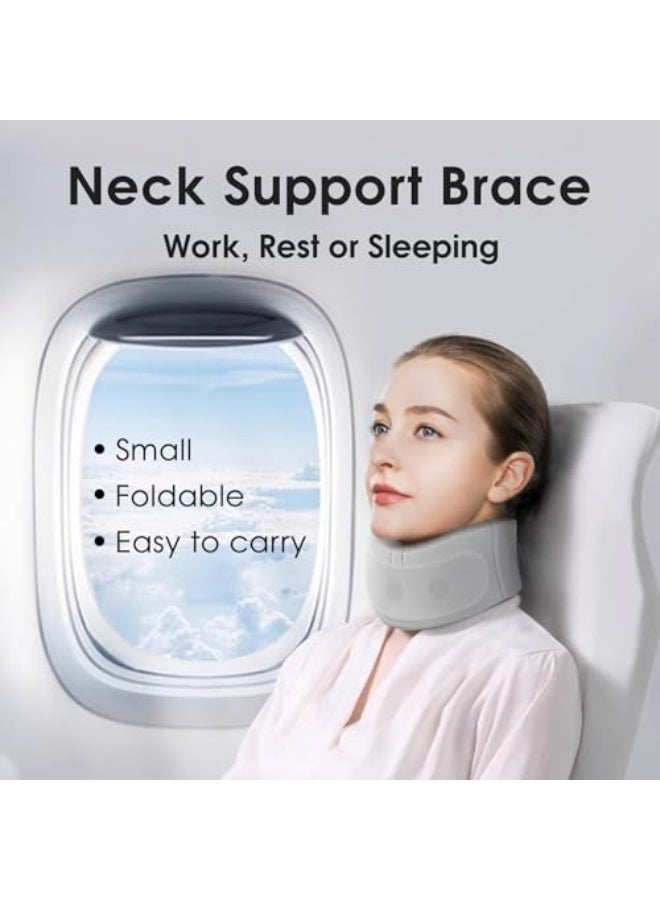 Cervical Correction Neck Brace, Adjustable Neck Support Brace for Sleeping, Used to Relieve Neck Fatigue and Spinal Pressure, Removable Wash Cover Neck Support - Moonlight Grey - L Code - Image 2
