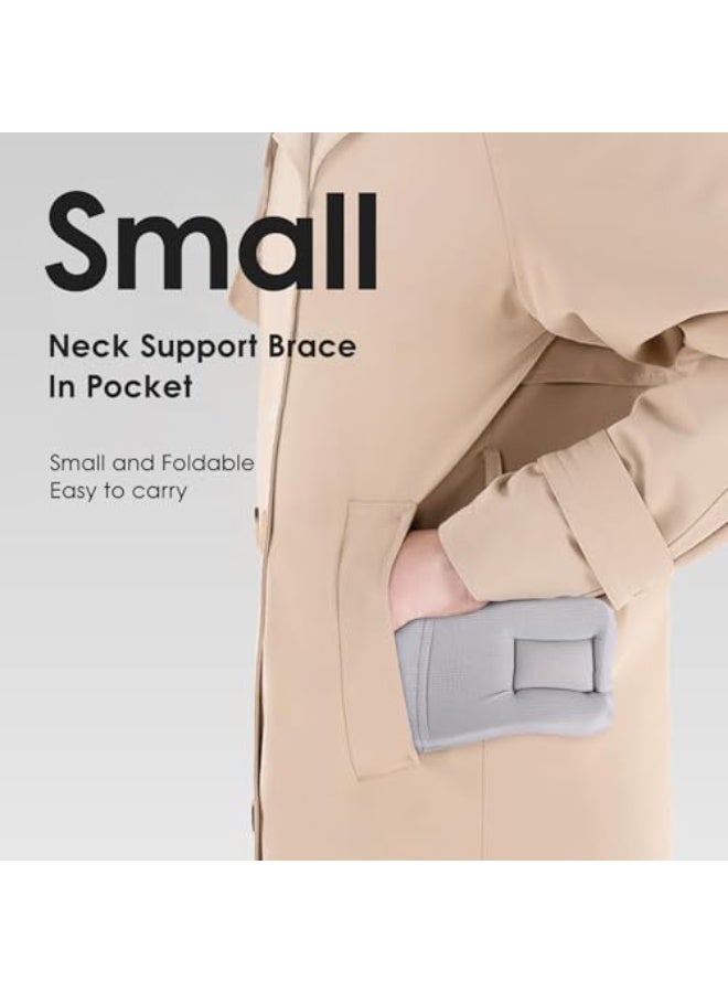 Cervical Correction Neck Brace, Adjustable Neck Support Brace for Sleeping, Used to Relieve Neck Fatigue and Spinal Pressure, Removable Wash Cover Neck Support - Moonlight Grey - L Code - Image 4