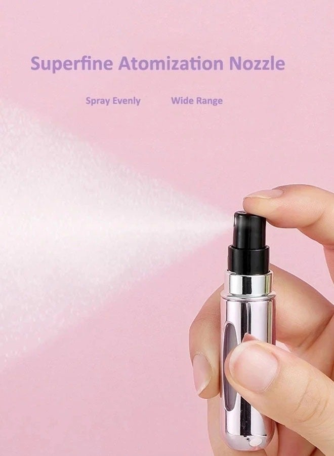 2 Pcs 6ml Travel Refillable Perfume Atomizer Spray Bottle Set (Frosted Gold+Frosted Sliver) - Image 4