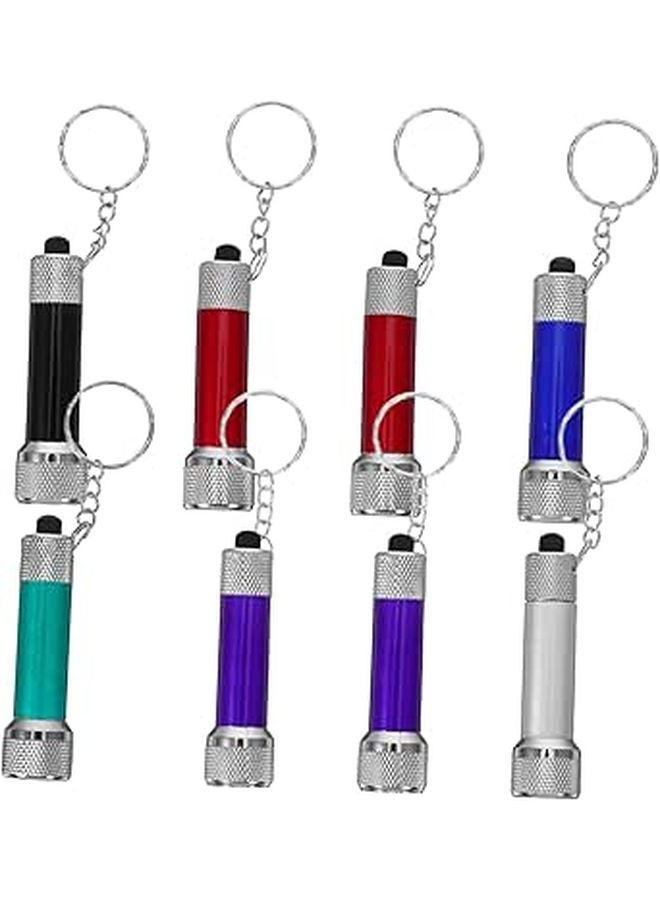 8pcs Mini Keychain LED Flashlights Portable Aluminum Alloy Torch for Camping Hiking Outdoor Random Colors - Image 1