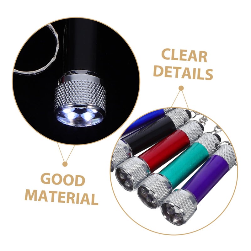 8pcs Mini Keychain LED Flashlights Portable Aluminum Alloy Torch for Camping Hiking Outdoor Random Colors - Image 4