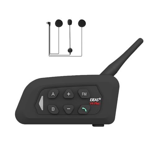 MIMIRACLE V4 Plus Motorcycle Helmet Bluetooth Intercom Headset, Up to 4 Riders 1500M IP65 Waterproof Motorbike Communication System for Skiing/ATV/Off Road -1 Pack - Image 1