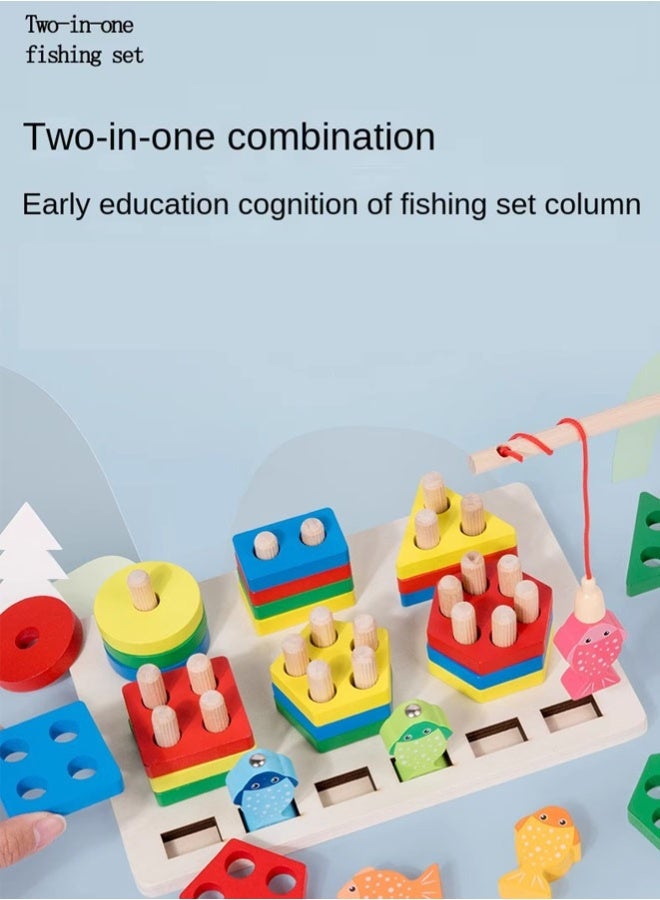 Fishing Game Toy Wooden Magnetic Fishing Game for Kids Learning Color Sorting Puzzle,Interactive Educational Gift for Toddlers & Preschool Kids - Image 3