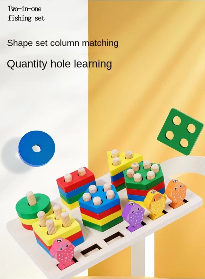 Fishing Game Toy Wooden Magnetic Fishing Game for Kids Learning Color Sorting Puzzle,Interactive Educational Gift for Toddlers & Preschool Kids - Image 4