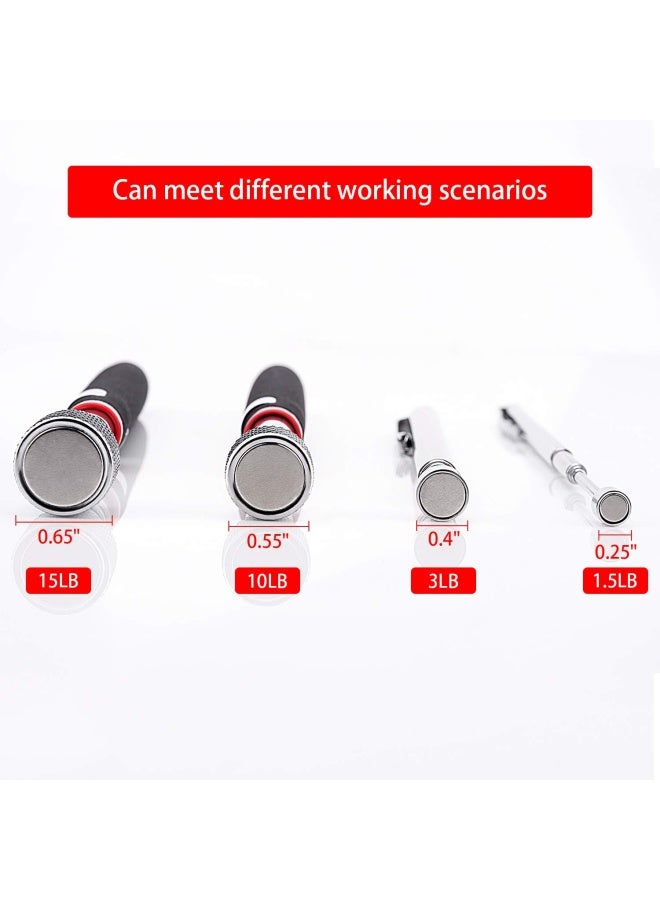 Awpeye أداة التقاط مغناطيسية 4 عبوات عصا مغناطيسية قابلة للتمديد 1.5 رطل 3 رطل 10 رطل 15 رطل - Image 3